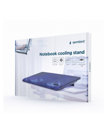 gembird Podstawka chłodząca pod laptopa 15.6 cala, LED