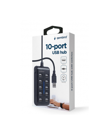 gembird HUB USB 2.0 10-portowy czarny nr 1