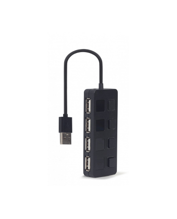gembird HUB USB 2.0 4-portowy z przełącznikami, czarny nr 2