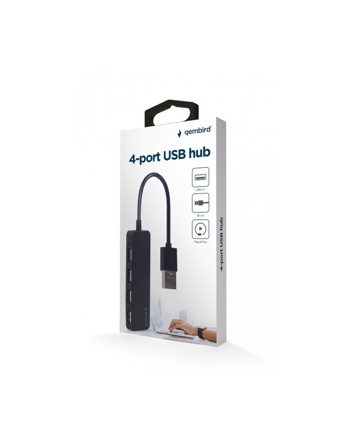 gembird HUB USB 2.0 4-porty, czarny główny