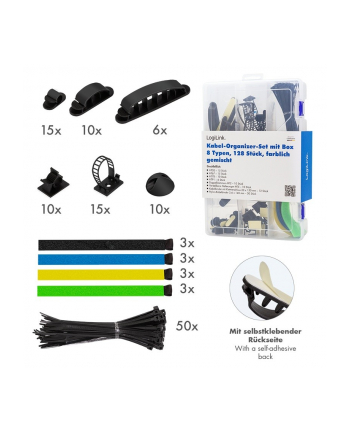logilink Zestaw organizerów kabli, 8 elementów