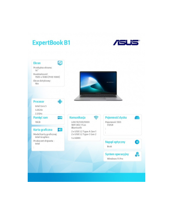 asus Notebook ExpertBook B1 P1403CVA-S61695X Core 5 210H 16GB/512GB/W11 Pro
