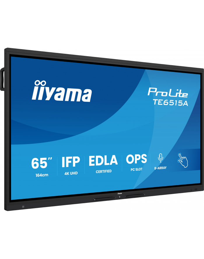 iiyama Monitor interaktywny 65 '' TE6515A-B2AG VA,4K,40pkt,550cd,DeepContrast-IR+,     HDMI x2,DP,USB-C, 2 x 20W, OPS Slot x1, 5xUSB, 2xRJ45,8-Array,EDLA, główny