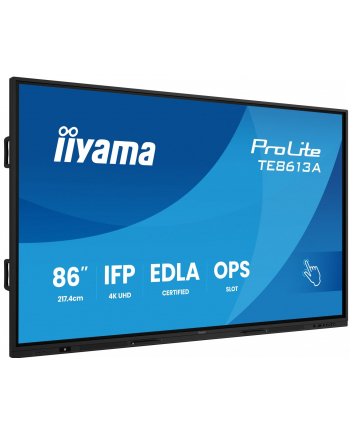 iiyama Monitor interaktywny 86 '' TE8613A-B2AG INFRARED,40pkt,IPS,4K,7H,500cd/m2,      WiFi,USB, ANDROID 14, Google EDLA,2x20W, UCHWYT ŚCIENNY