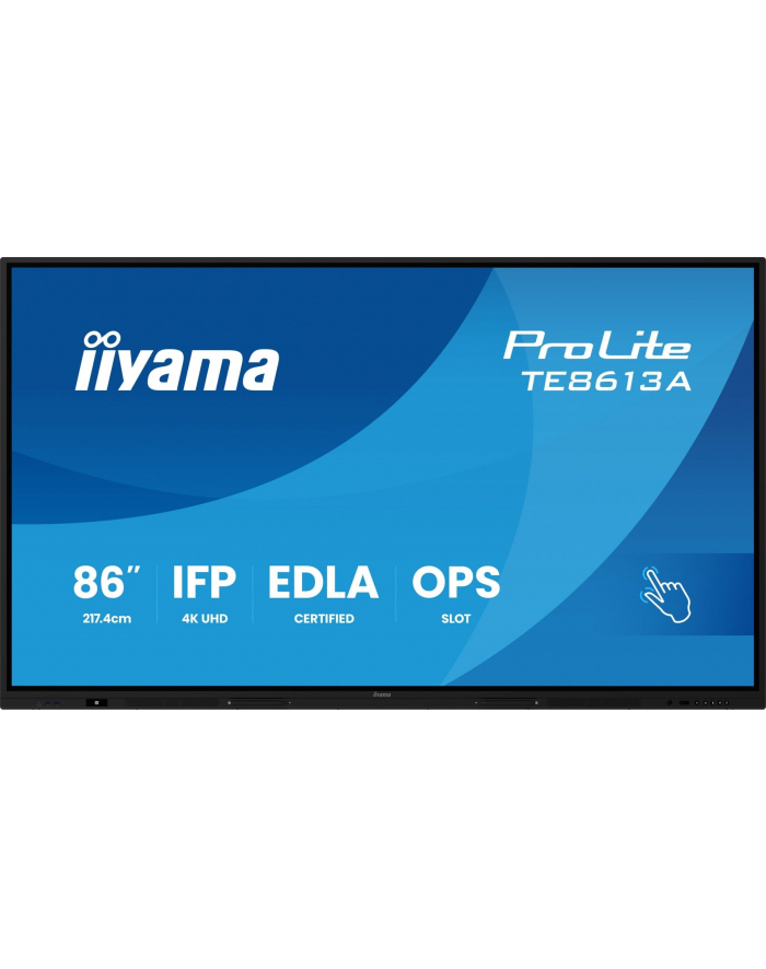 iiyama Monitor interaktywny 86 '' TE8613A-B2AG INFRARED,40pkt,IPS,4K,7H,500cd/m2,      WiFi,USB, ANDROID 14, Google EDLA,2x20W, UCHWYT ŚCIENNY główny