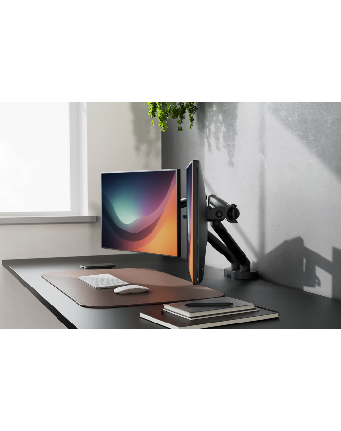digitus Ramię biurkowe podwójne z zaciskiem i sprężyną mechaniczną 2x LCD max. 35' obciążenie 2x10kg, VESA: 75x75, 100x100, czarne główny