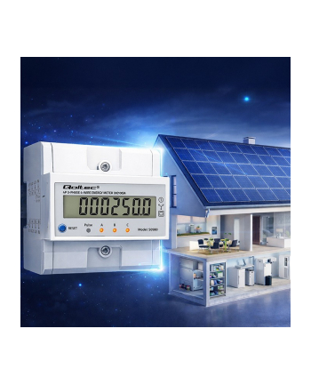 qoltec Trójfazowy elektroniczny licznik z resetem | miernik zużycia energii na szynę DIN | 400V | 100A | LCD | LED | 4P nr 2