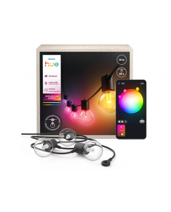 Philips Hue Festavia Globe String Lights for Outdoor Use, 14 m | 30 W | Bluetooth, Zigbee