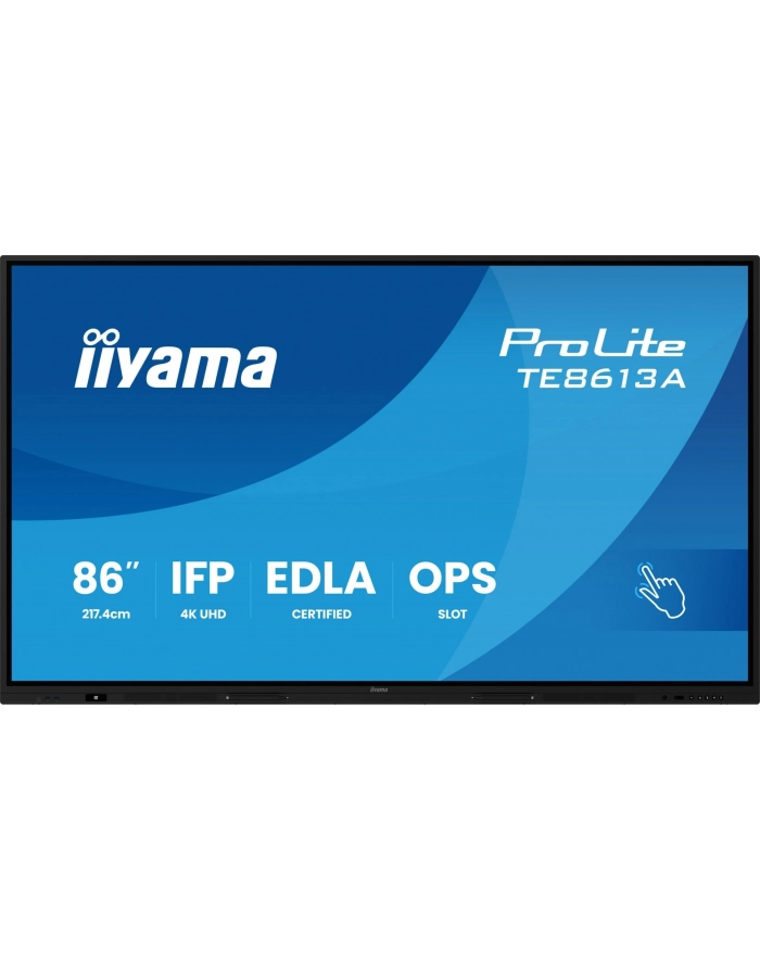 iiyama Monitor interaktywny 86 '' TE8613A-B2AG INFRARED,40pkt,IPS,4K,7H,500cd/m2,      WiFi,USB, ANDROID 14, Google EDLA,2x20W, UCHWYT ŚCIENNY główny