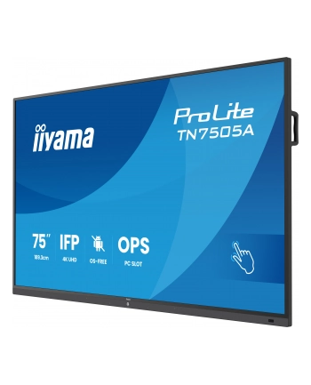 iiyama Monitor 75 '' TN7505A-B1AG IPS,4K,40pkt,500cd,nonOS,1200:1,5ms,    DeepContrast-IR+, 1xVGA,2xHDMI,DP,USB-C(PD65W),2xRJ45,2x20W,PiP,PbP,UCHWYT ŚCIENN