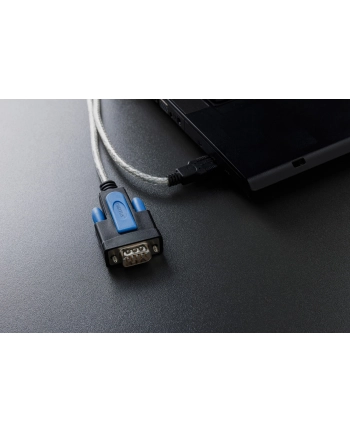 digitus Kabel adapter USB 2.0 do RS232 (DB9) | Chipset FTDI (FT232RNL) | PVC, transparentny | Mocowanie na śruby | 1.8m