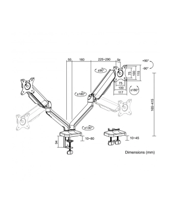 logilink Uchwyt na 2 monitory, 17-32 '', max 9kg na ramie