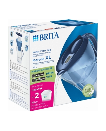 brita Dzbanek filtrujący 3.5l Marella XL + 2 wkłady filtrujące MAXTRA PRO Pure Performance, niebieski