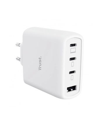 trust Ładowarka biała MAXO GaN 65W 3xUSB-C 1xUSB-A