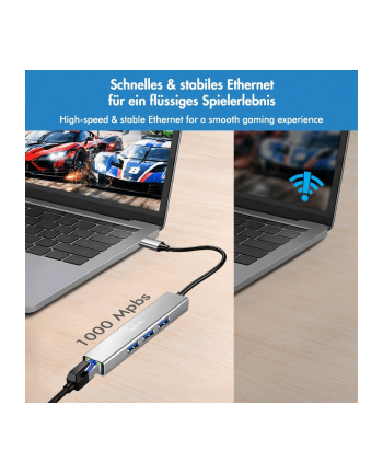 logilink HUB USB3.2 3xUSB-A, 1x RJ45 Gigabit Ethernet nr 1