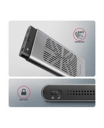 axagon EEM2-20GD Obudowa zewnętrzna aluminiowa USB-C 3.2 Gen2x2, Dual NVMe M.2 SSD 20gbps, Clone Master nr 1
