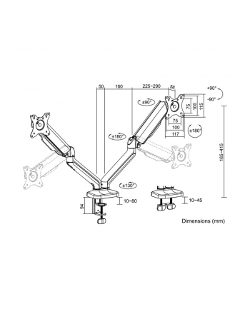 logilink Uchwyt na 2 monitory, 17-32 '', max 9kg na ramie
