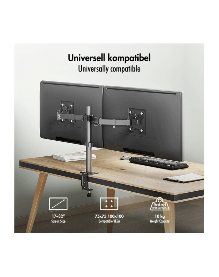 logilink Uchwyt do monitora 2x 17-32',10kg max na ramie główny