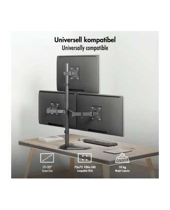 logilink Uchwyt na 3 monitory, 17-32 cale, max 10kg na ramie nr 1