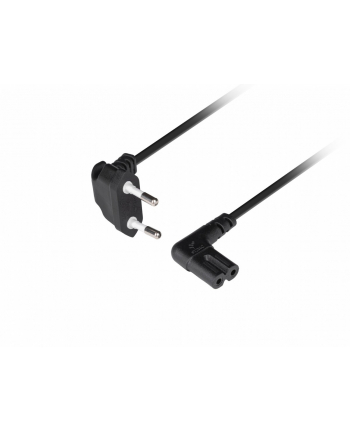 lanberg Kabel zasilający EURO (radiowy) CEE 7/16- IEC 320 C7 1.8m kątowy VDE czarny