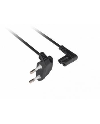 lanberg Kabel zasilający EURO (radiowy) CEE 7/16- IEC 320 C7 1.8m kątowy VDE czarny