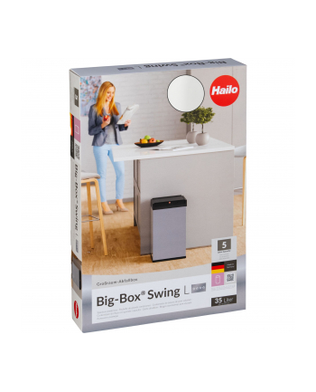 Hailo Big-Box Swing H-0840-131 Kosz L 35L Biały