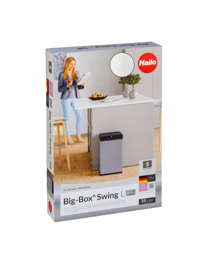 Hailo Big-Box Swing H-0840-131 Kosz L 35L Biały główny