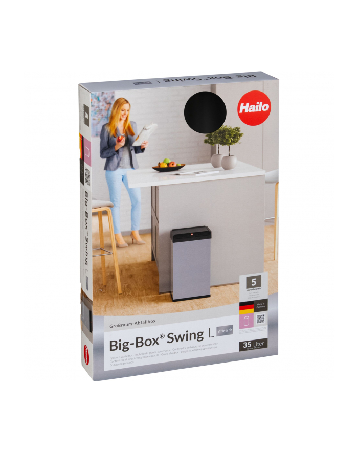 Hailo Big-Box Swing H-0840-141 Kosz L 35L Czarny główny