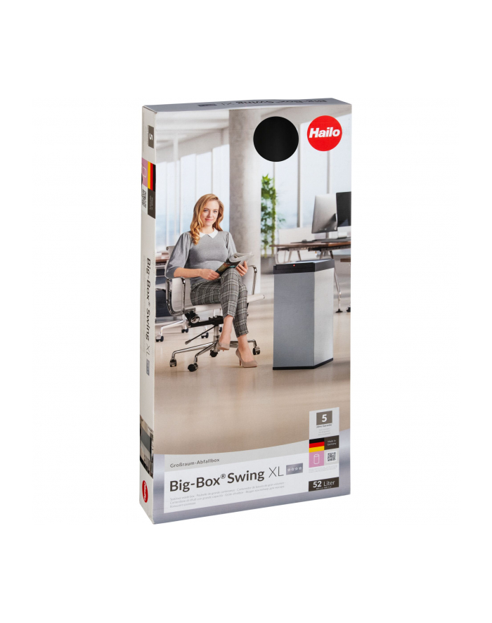 Hailo Big-Box Swing H-0860-241 Kosz Xl 52L Czarny główny