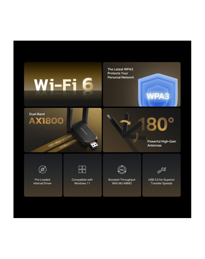 TP-LINK MERCUSYS AX1800 High Gain Wi-Fi 6 USB Adapter główny