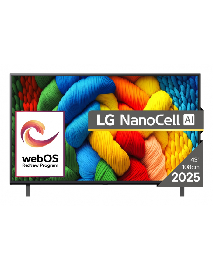 Telewizor LG NanoCell 43NANO80A3B 43''; 4K Ultra HD WebOS Dolby Digital DVB-T2 Czarny główny