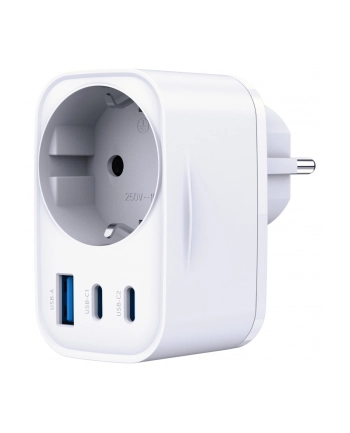 3mk Adapter sieciowy Hyper Charger 30W 1xUSB-A 2xUSB-C 1x Schuko PD  QC 3.0 białt