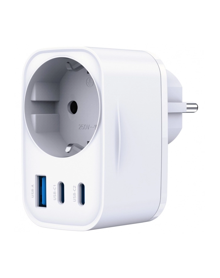 3mk Adapter sieciowy Hyper Charger 30W 1xUSB-A 2xUSB-C 1x Schuko PD  QC 3.0 białt główny
