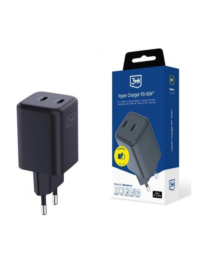 3mk Ładowarka sieciowa Hyper Charger PD 45W GaN QC4+ PPS 2C czarna główny