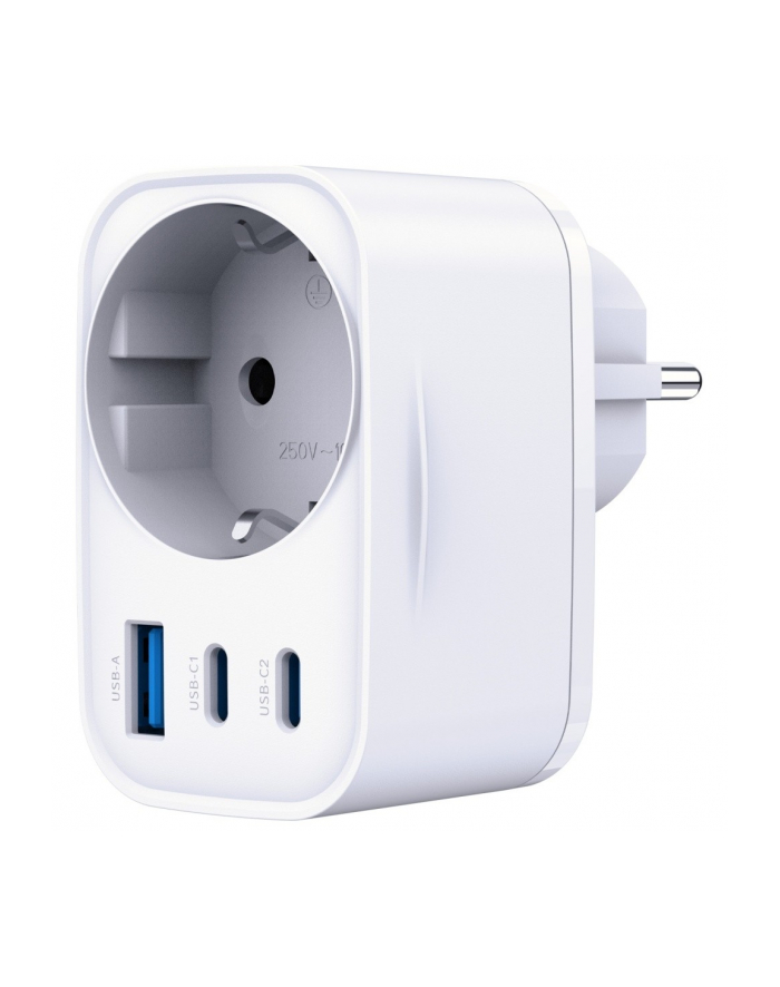 3mk Adapter sieciowy Hyper Charger 30W 1xUSB-A 2xUSB-C 1x Schuko PD  QC 3.0 białt główny