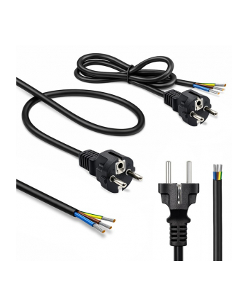 qoltec Kabel zasilający SCHUKO CEE 7/7 (E/F) | miedź Cu | odizolowany lutowany | 3x0.75mm2 | 1.8m nr 2