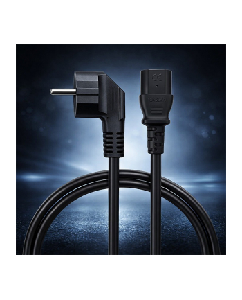 qoltec Kabel zasilający | wtyczka kątowa SCHUKO CEE 7/7 (E/F) | IEC C13 | 3x1.0mm2 | Czysta miedź CU | 2m nr 2