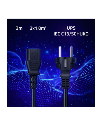 qoltec Kabel zasilający SCHUKO CEE 7/7 (E/F) | IEC C13 | 3x1.0mm2 | Czysta miedź Cu | 3m nr 1