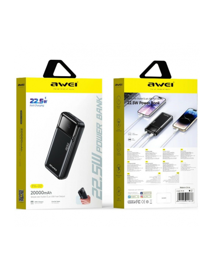 awei Powerbank PA-92 22,5W PD 20000mAh 2xUSB-C główny