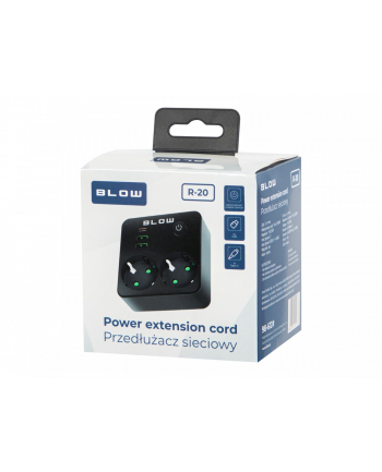 blow Rozgałęźnik R-20 PR 2-GNIAZDA + 2USB + USB-C czarny