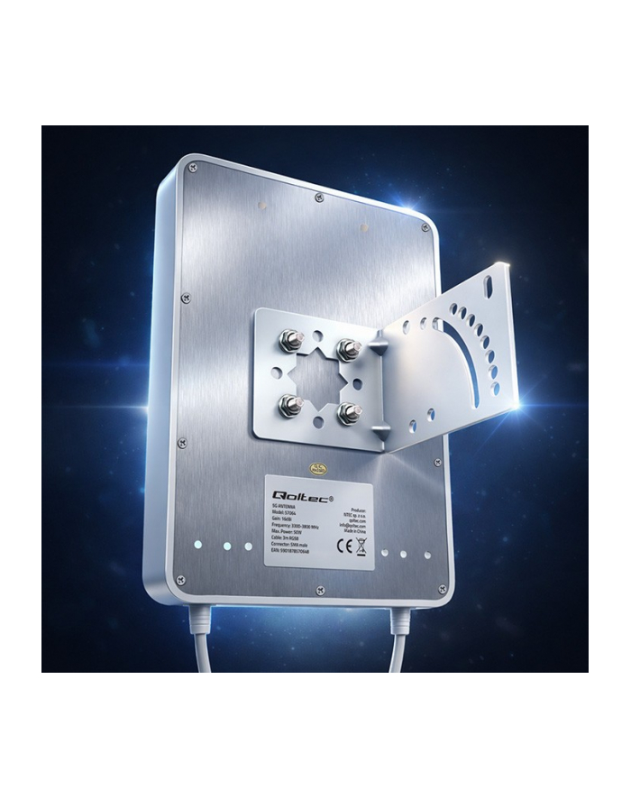 qoltec Antena 5G LTE | 16dBi | kierunkowa | zewnętrzna | SMA | 3300-3800MHz | wodoodporna | 3m główny