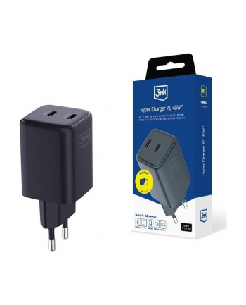 3mk Ładowarka sieciowa Hyper Charger PD 45W GaN QC4+ PPS 2C czarna nr 1