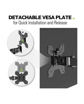 Techly Regulowany Uchwyt Biurkowy Do Monitora 13-27” Lcd/Led Obrotowy Vesa (ICALCD503BK2)