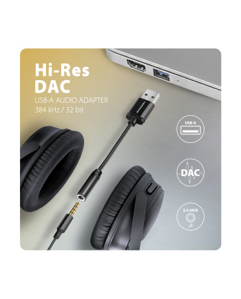 axagon ADA-HA Zewnętrzna karta dźwiękowa USB-A 32bit DAC, 384kHz, 3.5mm (F) złącze nr 1