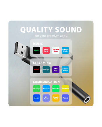 axagon ADA-HA Zewnętrzna karta dźwiękowa USB-A 32bit DAC, 384kHz, 3.5mm (F) złącze nr 2