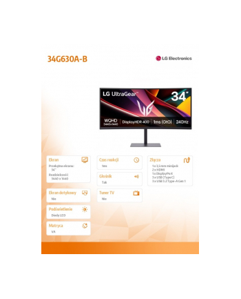 lg electronics Monitor 34G630A-B UltraGear G6 240 Hz nr 1