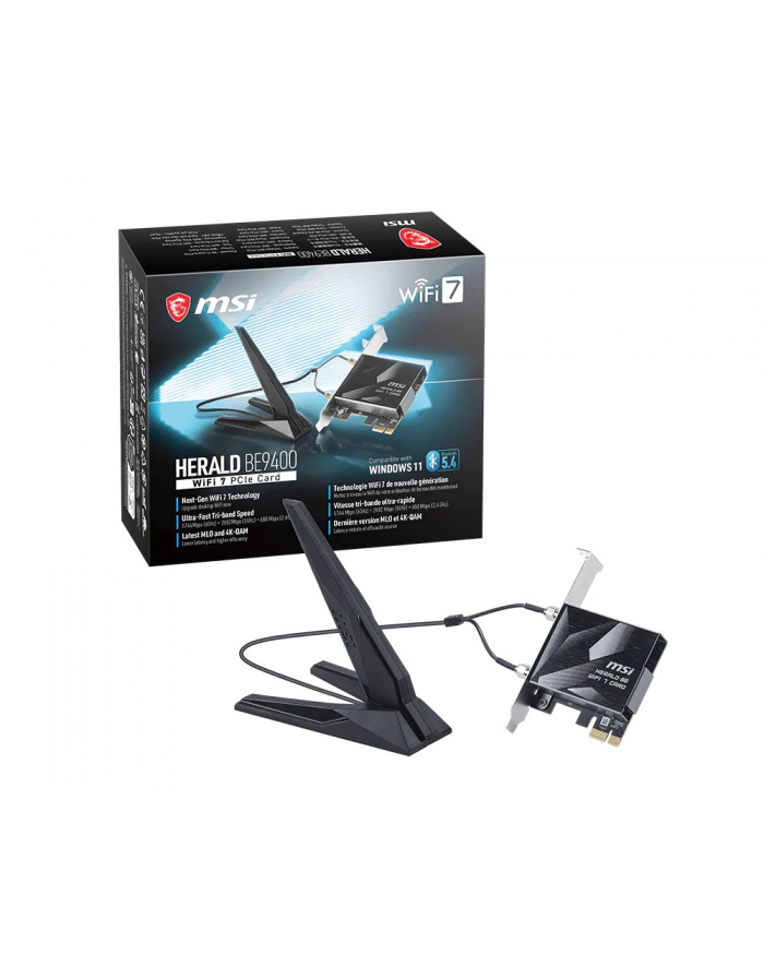 msi Karta sieciowa Herald BE9400 WiFi 7 PCIe główny