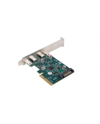 lanberg Karta sieciowa PCI EXPRESS X1 -> 2X USB-C 3.2 GEN 2X1 led low profile
