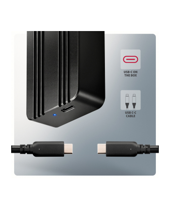 axagon Obudowa zewnętrzna aluminiowa EEM2-40G USB4 Gen 3x2 M.2 SSD NVMe 40Gbps passive, USB-C cable, silicon sleeve nr 2