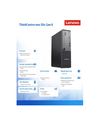 lenovo Desktop ThinkCentre Neo 50s SFF 13DM0010PB W11Pro Ultra 7 265/16GB/512GB/INT/3YRS OS